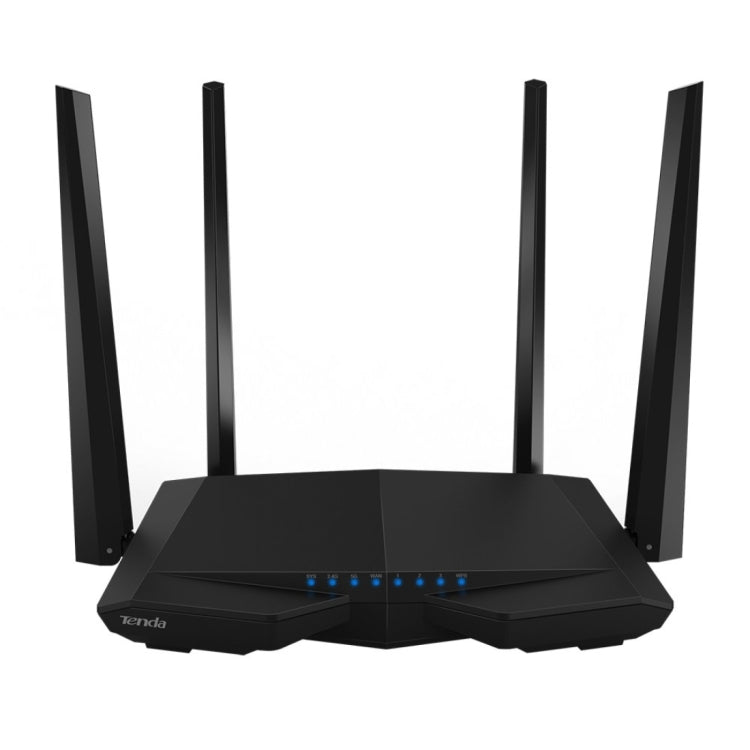 Frendorf | Tenda AC6 AC1200 Smart Dual-Band Wireless Router 5GHz 867Mbps + 2.4GHz 300Mbps WiFi Router mit 4*5dBi externen Antennen (Schwarz)