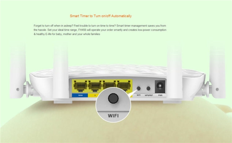 Frendorf | Tenda FH456 Wireless 2.4GHz 300Mbps WiFi Router mit 4*5dBi externen Antennen (Weiß)