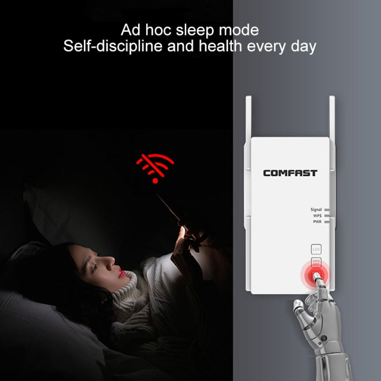 Frendorf | COMFAST CF-AC2100 2100Mbps Wireless WIFI Signal Amplifier Repeater Booster Netzwerk-Router mit 4 Antennen, EU-Stecker