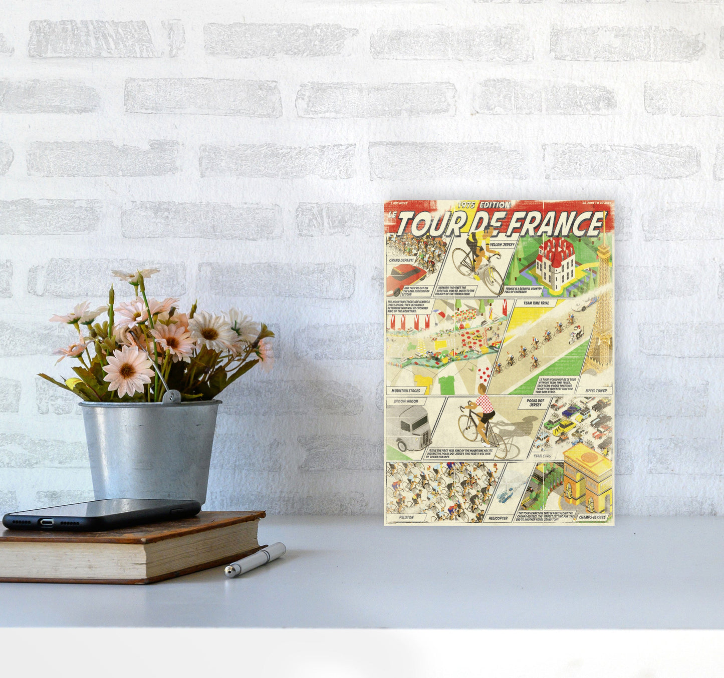 Comic Buch TDF Radfahren Druck