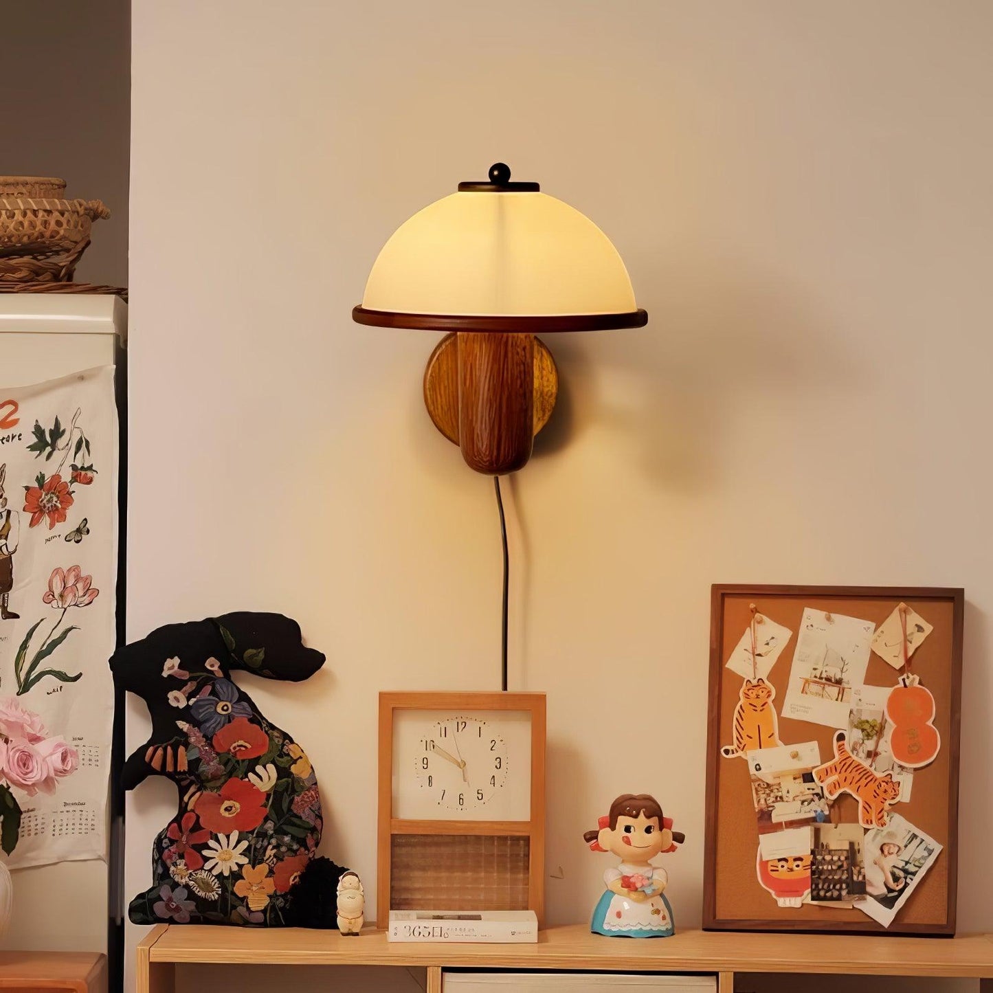 Frendorf | AetherWood Pilz Holz Wandleuchte | Handgefertigt | Rustikales Design | Wandbeleuchtung für Wohnzimmer & Schlafzimmer
