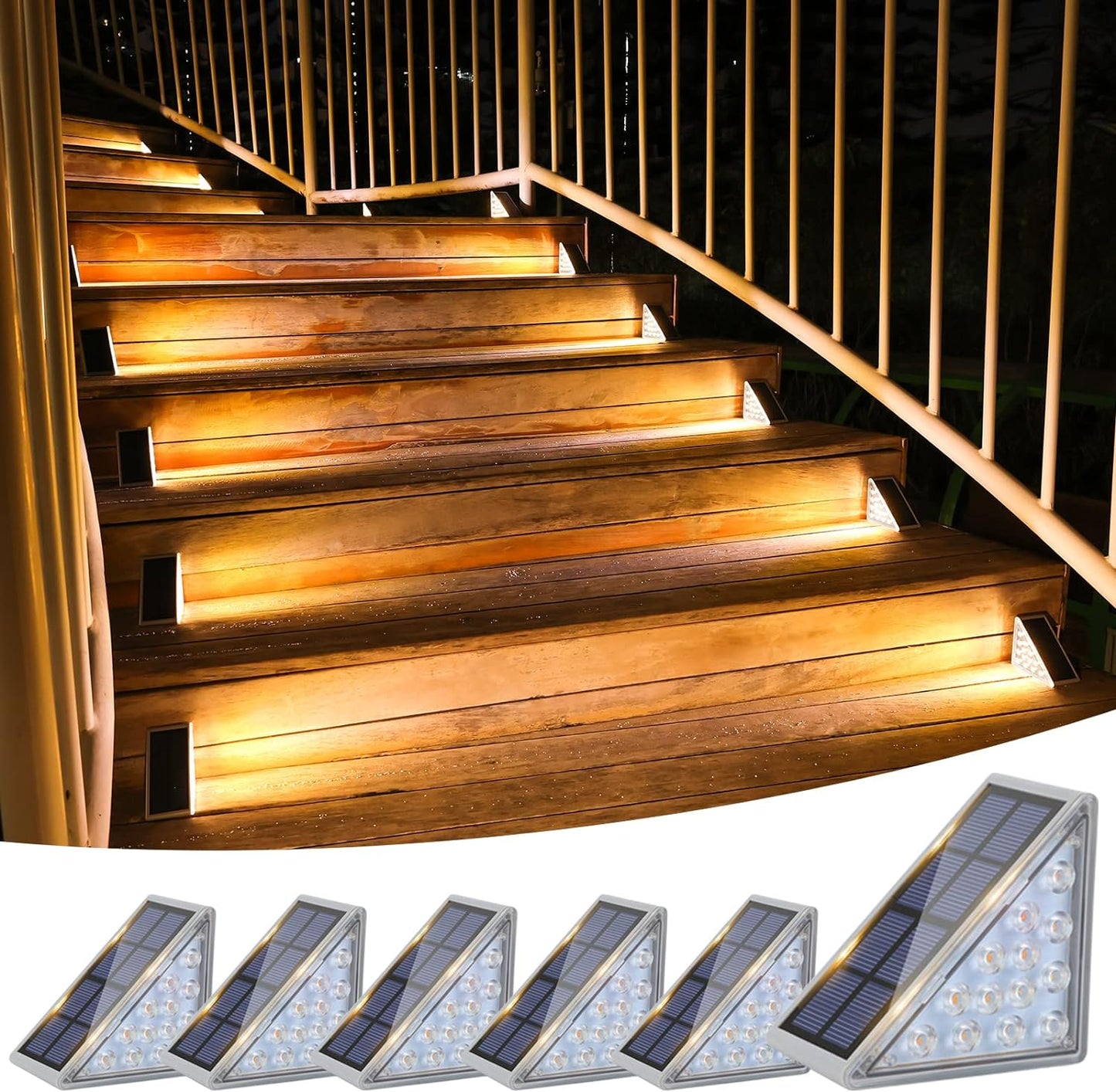 Frendorf | SolarStep LED Außenleuchten | Solarbetriebene Stufenbeleuchtung | Warmweiß & Kaltweiß