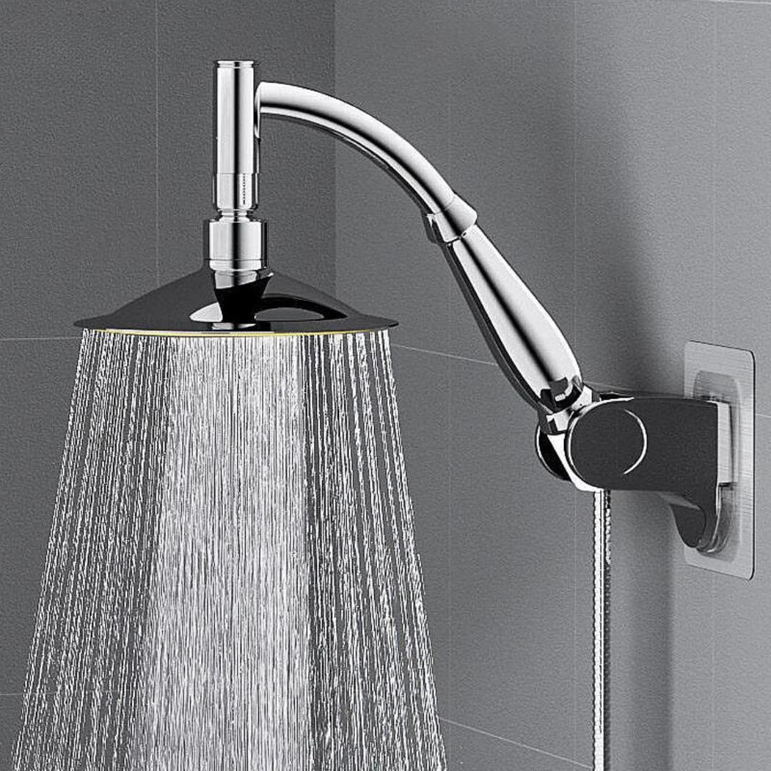 Wasserersparender Regen Spa Duschkopf – Quadratische Chrom Handbrause und Wandmontage