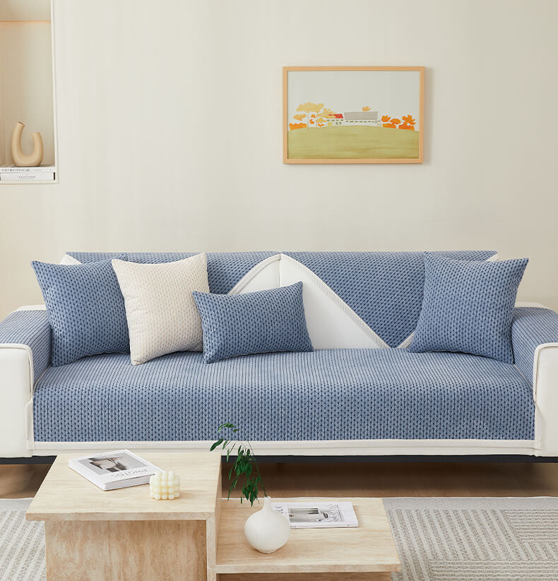 Weizenährenmuster Chenille Anti-Kratzer Couchüberwurf