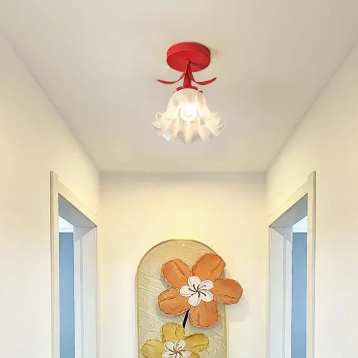 Frendorf | FleurTiffany Französische Tiffany-Deckenleuchte | Blumenmuster | Elegantes Jugendstil-Design für Ihr Zuhause