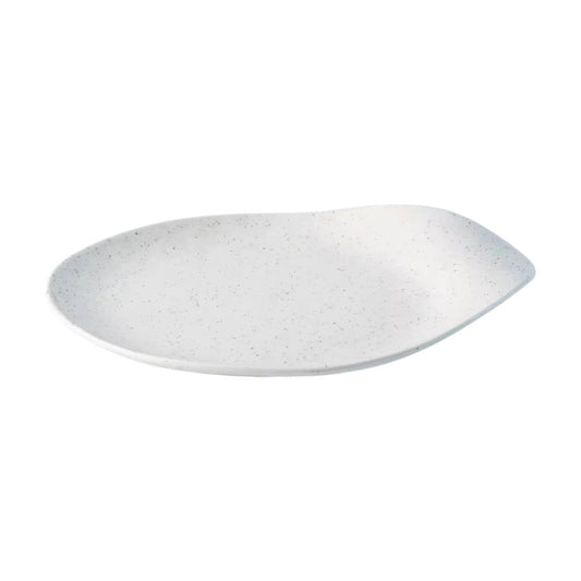 Frendorf | 10"Ovalplatte Weiß gesprenkelt