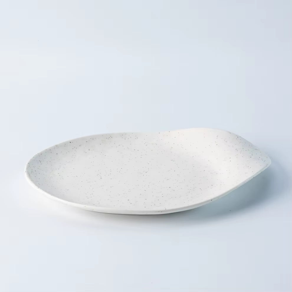 Frendorf | 10"Ovalplatte Weiß gesprenkelt