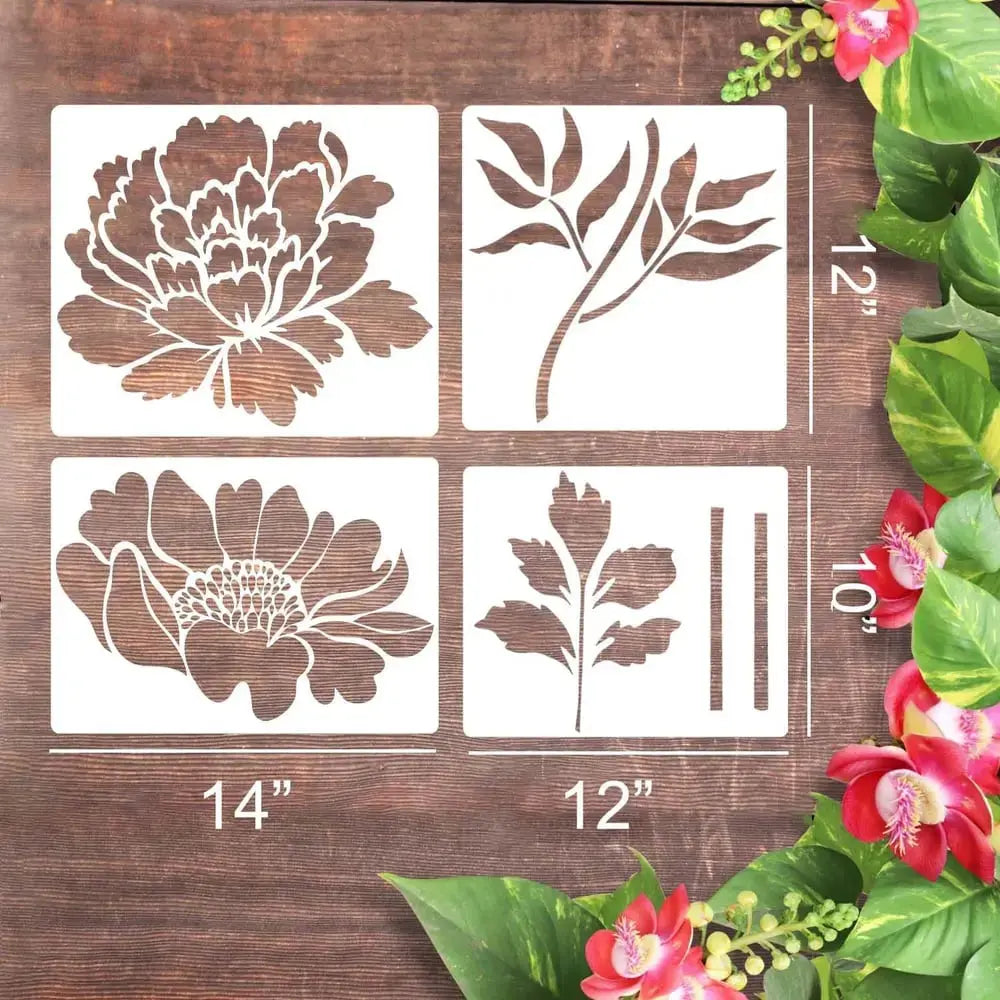 Frendorf | Blumen-Schablonen Set – Wiederverwendbar für Holz, Wände & Zäune