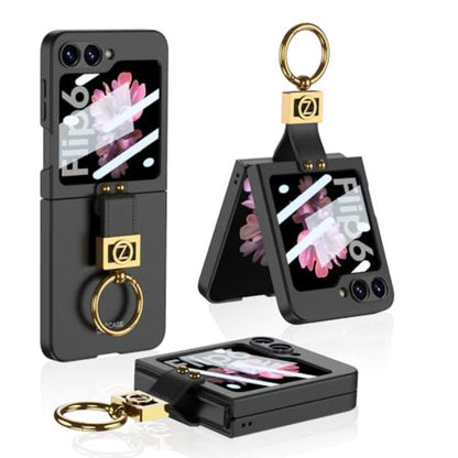 Frendorf | Mit Ring Stand Ultra-Dünne Handyhülle mit eingebautem kleinen Bildschirm für Samsung Galaxy Z Flip 6