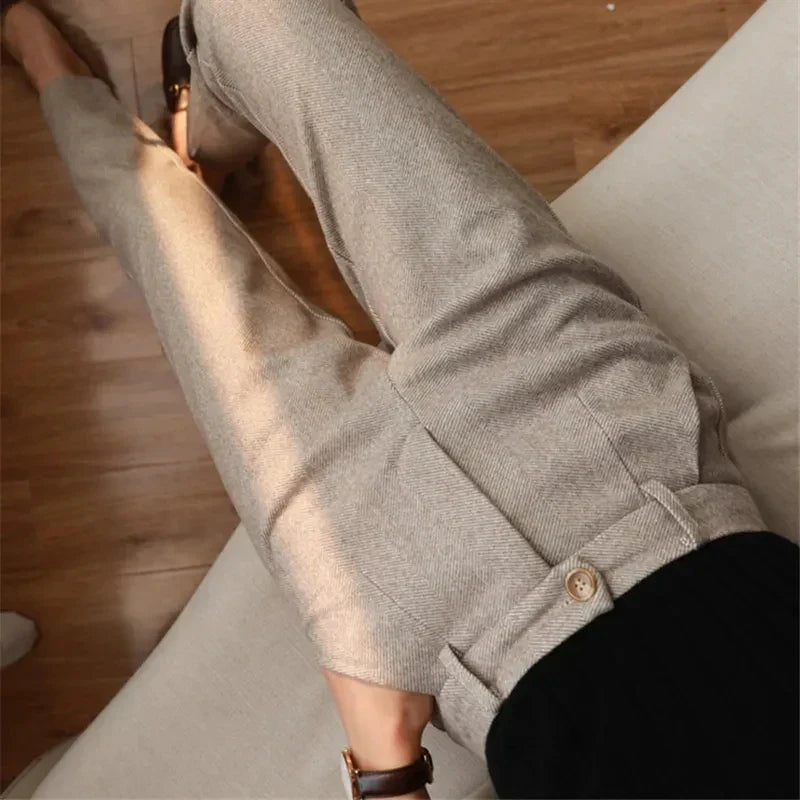 Frendorf | LUXE | Winterfestes Woll-Hose Damen | Stilvolle Haremhose für die Saison
