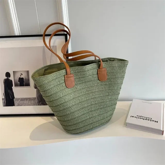 Frendorf | Basket Umhängetasche für Damen – Korbgeflecht-Design – praktisch und geräumig – vielseitige Tragemöglichkeiten – Wanduhr