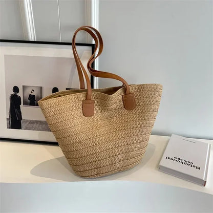 Frendorf | Basket Umhängetasche für Damen – Korbgeflecht-Design – praktisch und geräumig – vielseitige Tragemöglichkeiten – Wanduhr