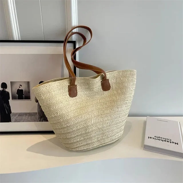 Frendorf | Basket Umhängetasche für Damen – Korbgeflecht-Design – praktisch und geräumig – vielseitige Tragemöglichkeiten – Wanduhr