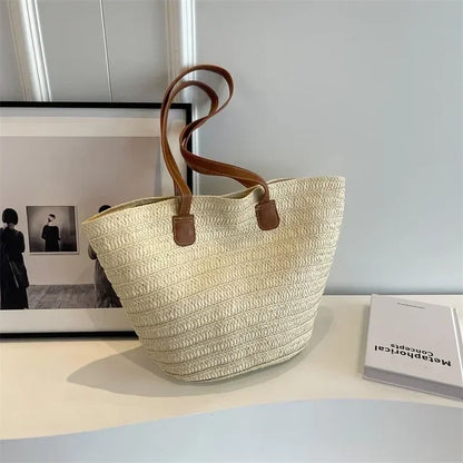 Frendorf | Basket Umhängetasche für Damen – Korbgeflecht-Design – praktisch und geräumig – vielseitige Tragemöglichkeiten – Wanduhr