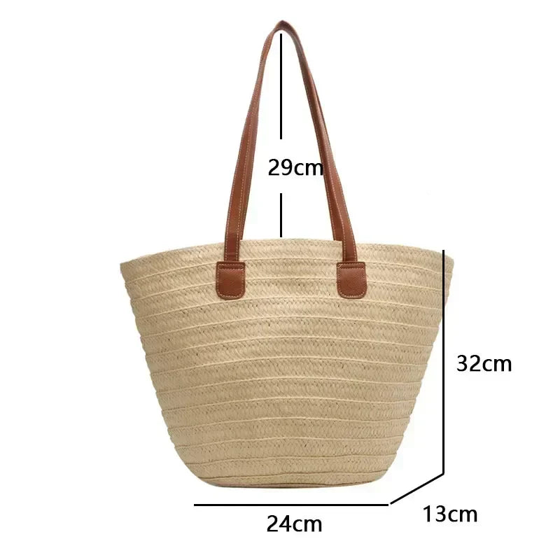 Frendorf | Basket Umhängetasche für Damen – Korbgeflecht-Design – praktisch und geräumig – vielseitige Tragemöglichkeiten – Wanduhr