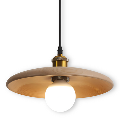 Frendorf | WooDisk Pendelleuchte - Untertasse Leuchte Pendel - Hängelampe aus Holz