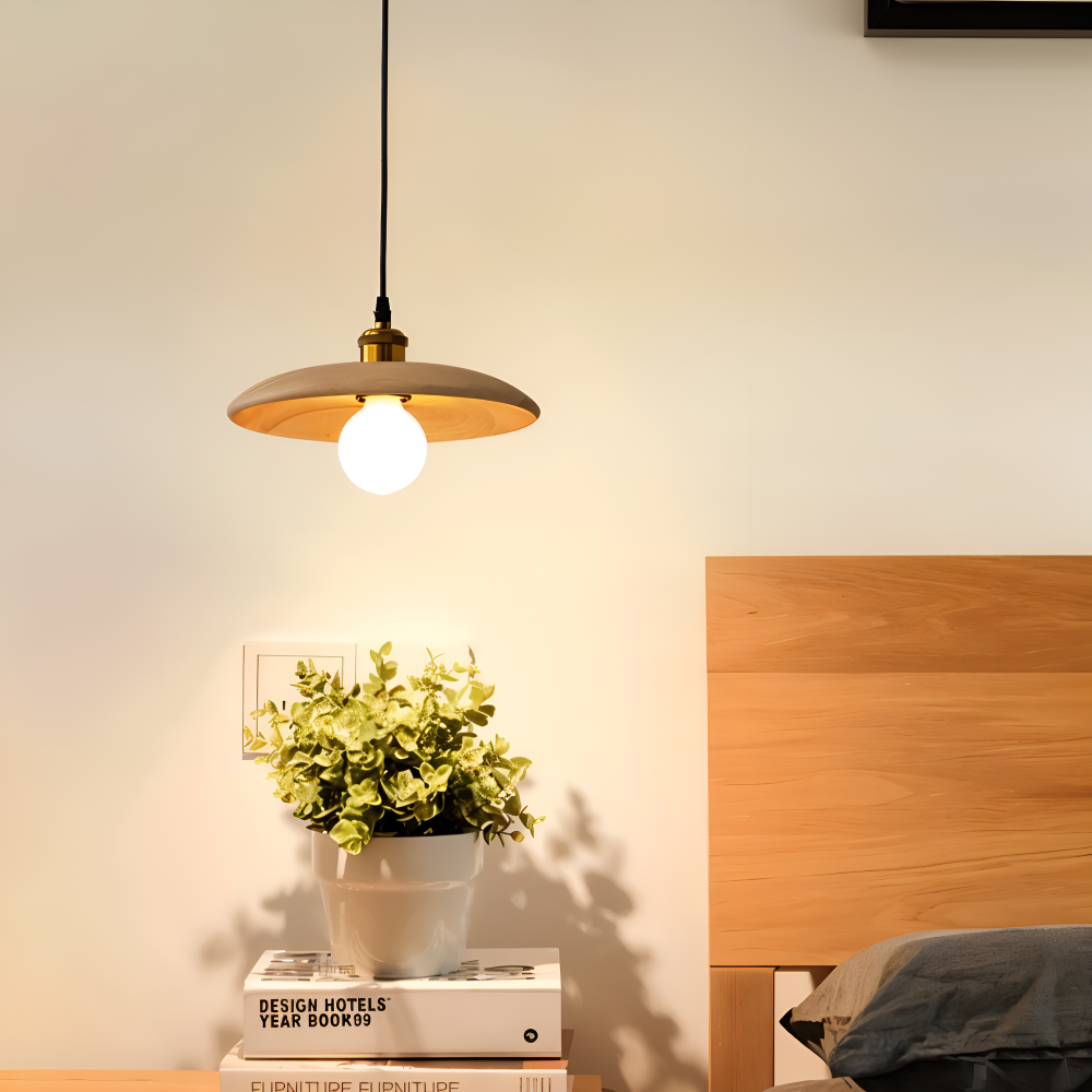 Frendorf | WooDisk Pendelleuchte - Untertasse Leuchte Pendel - Hängelampe aus Holz