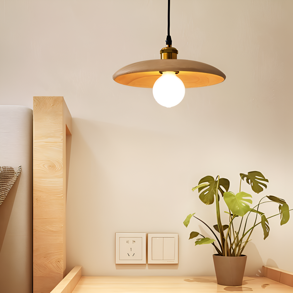 Frendorf | WooDisk Pendelleuchte - Untertasse Leuchte Pendel - Hängelampe aus Holz