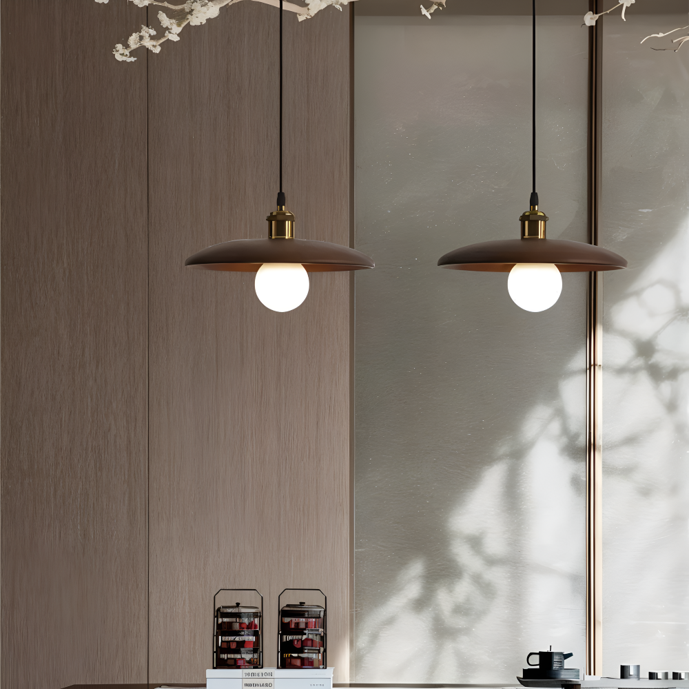 Frendorf | WooDisk Pendelleuchte - Untertasse Leuchte Pendel - Hängelampe aus Holz