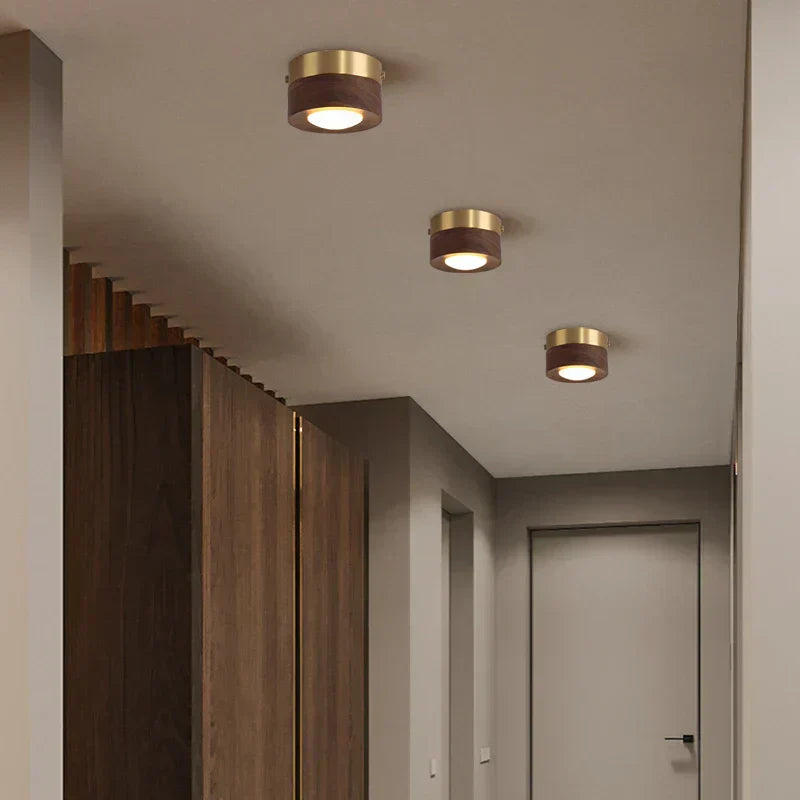 Frendorf | WoodenGlow - Walnoten Plafondlamp met LED Spotlights