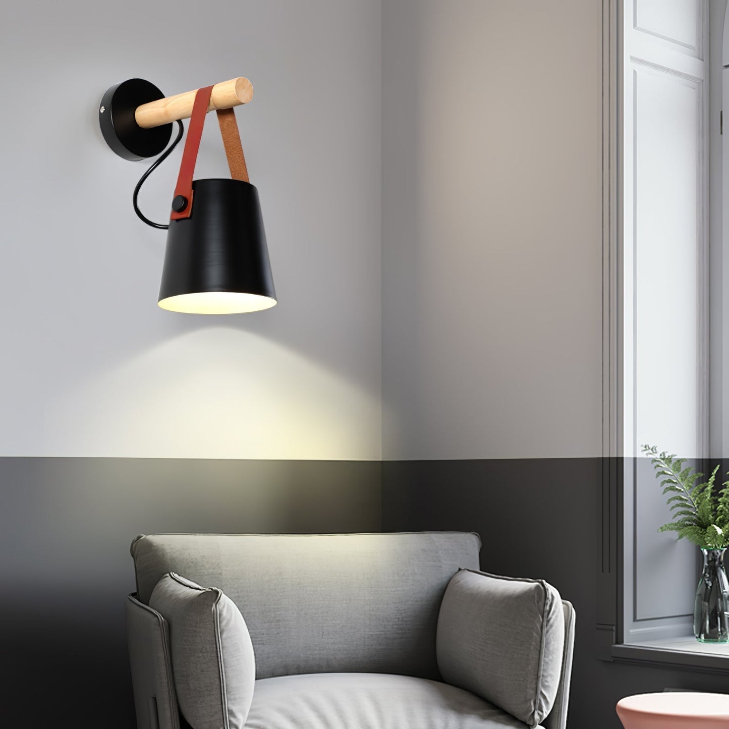 Frendorf | WoodlyGlow Konische Wandleuchte aus Holz | Modernes Design | Umweltfreundlich | Deko für Zuhause
