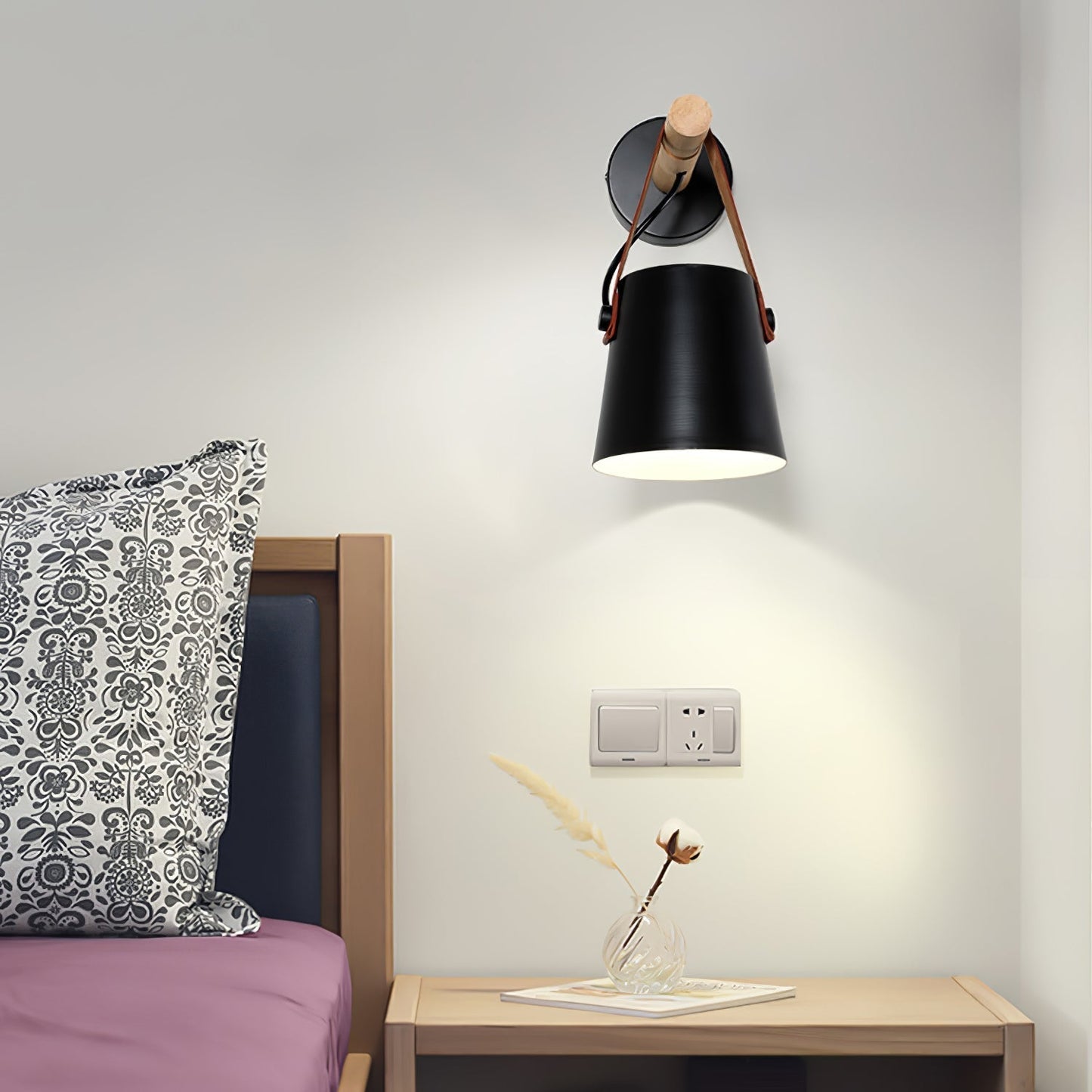 Frendorf | WoodlyGlow Konische Wandleuchte aus Holz | Modernes Design | Umweltfreundlich | Deko für Zuhause
