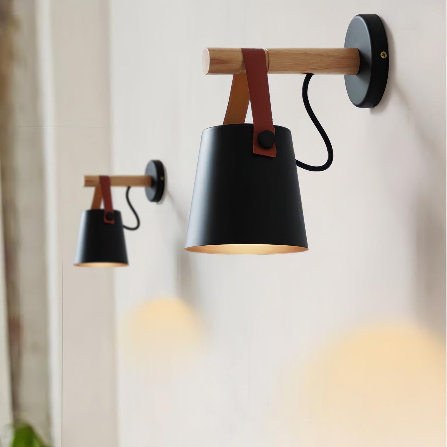 Frendorf | WoodlyGlow Konische Wandleuchte aus Holz | Modernes Design | Umweltfreundlich | Deko für Zuhause