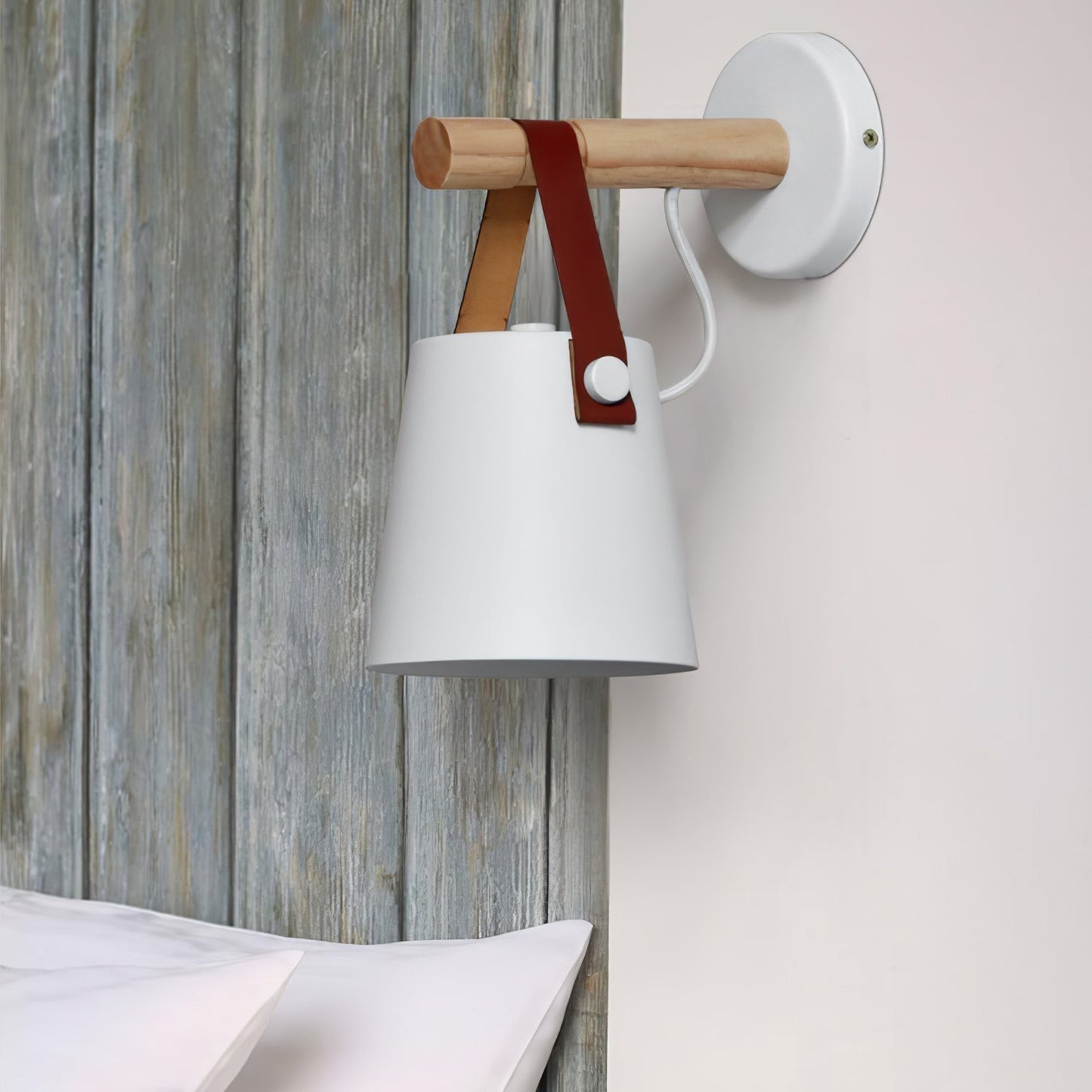 Frendorf | WoodlyGlow Konische Wandleuchte aus Holz | Modernes Design | Umweltfreundlich | Deko für Zuhause