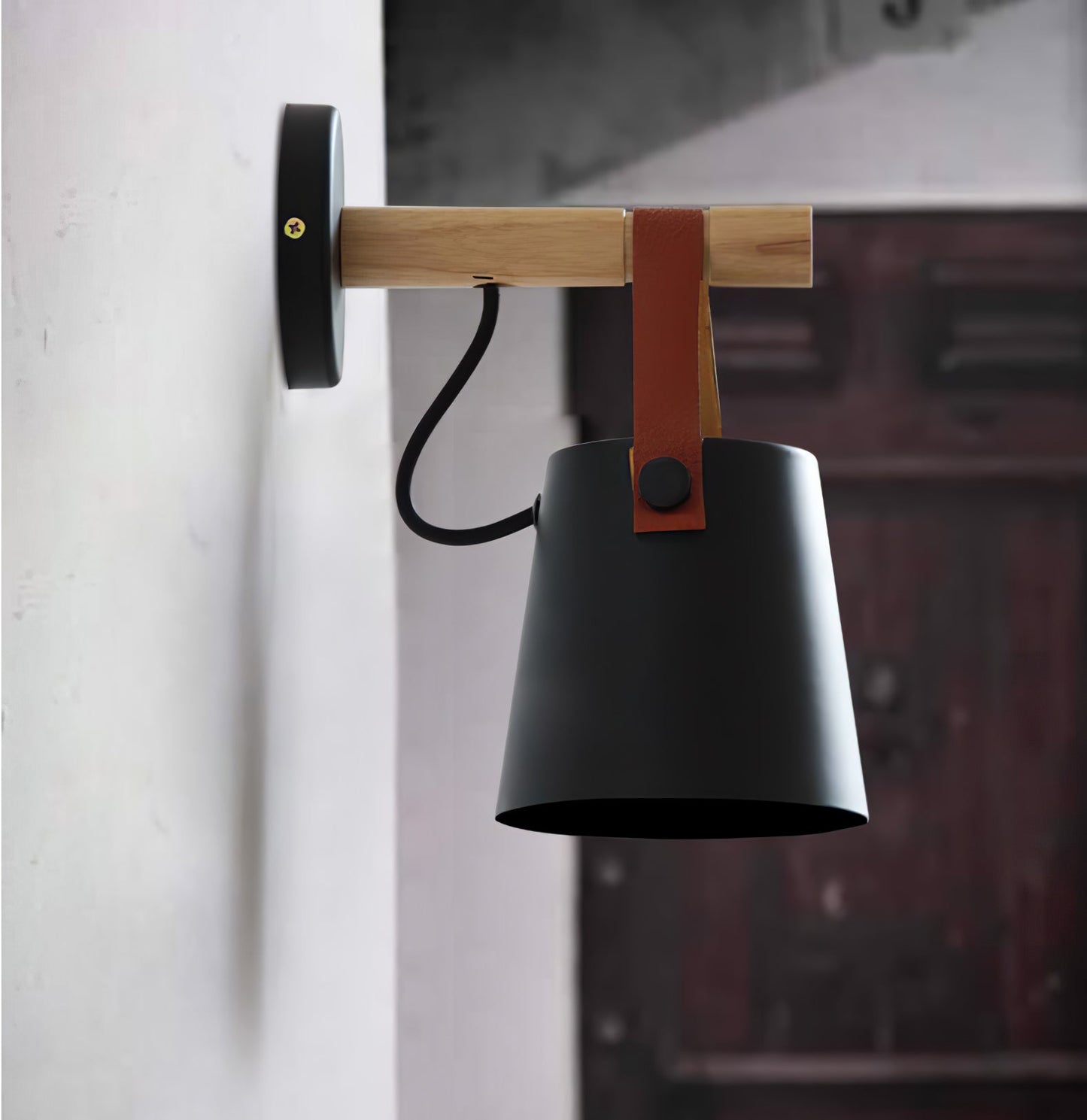Frendorf | WoodlyGlow Konische Wandleuchte aus Holz | Modernes Design | Umweltfreundlich | Deko für Zuhause