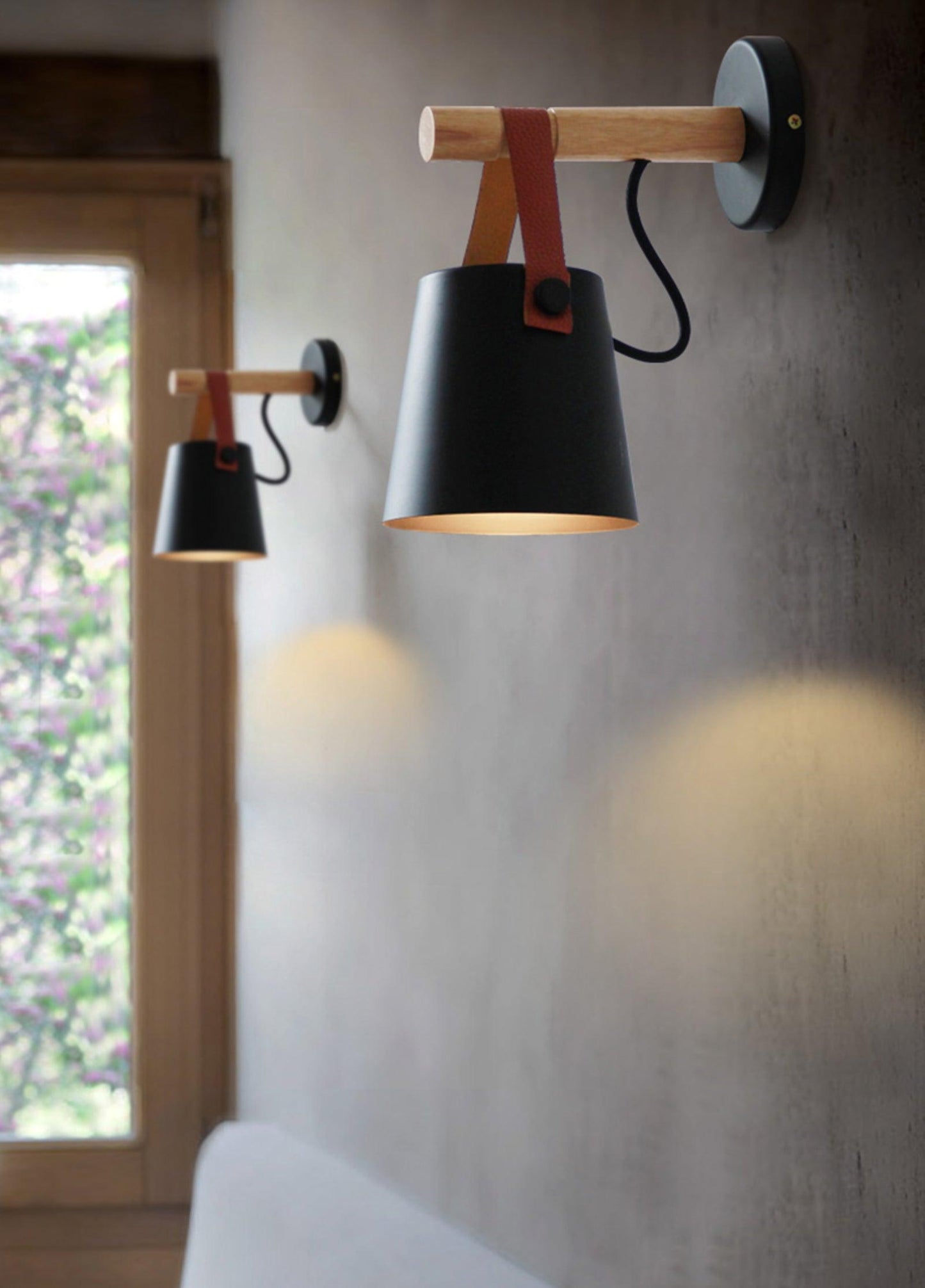Frendorf | WoodlyGlow Konische Wandleuchte aus Holz | Modernes Design | Umweltfreundlich | Deko für Zuhause