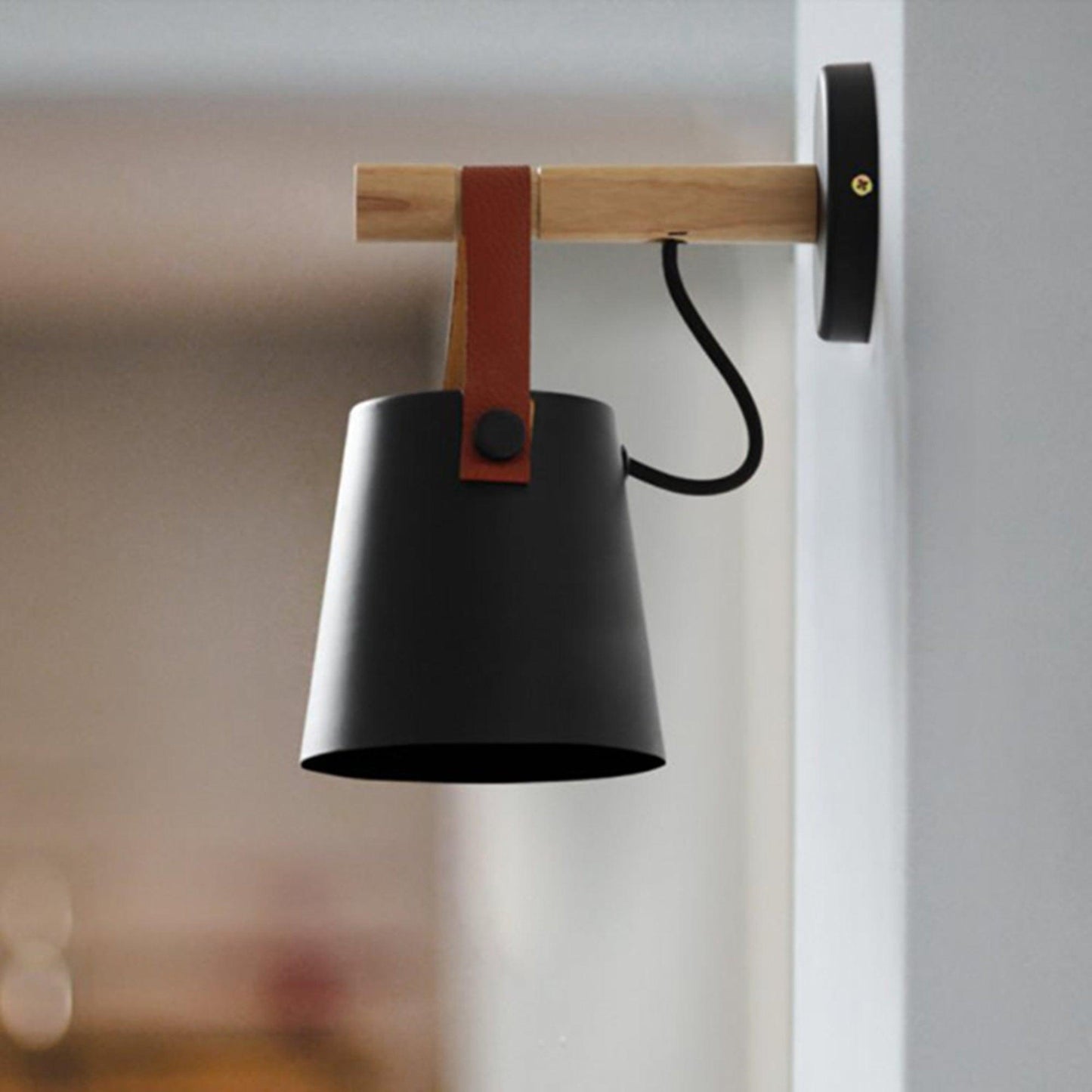 Frendorf | WoodlyGlow Konische Wandleuchte aus Holz | Modernes Design | Umweltfreundlich | Deko für Zuhause