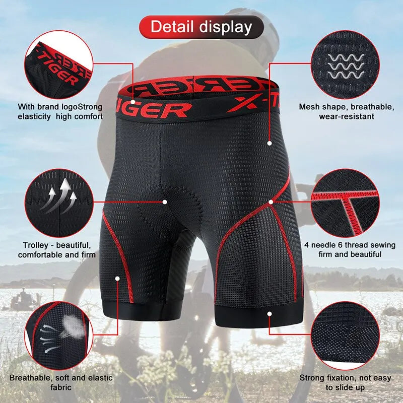 Frendorf | Atmungsaktive Mesh-Radshorts mit Gelpolster | Stoßfeste Radshorts für Herren