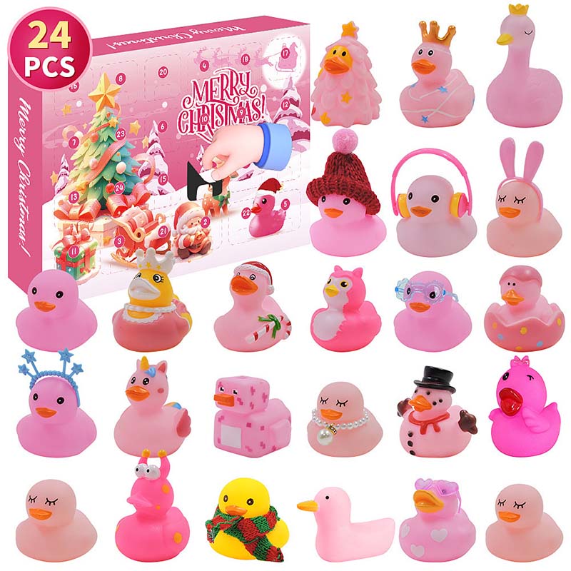 Frendorf | 24 Stück Weihnachts Gummi Enten Adventskalender