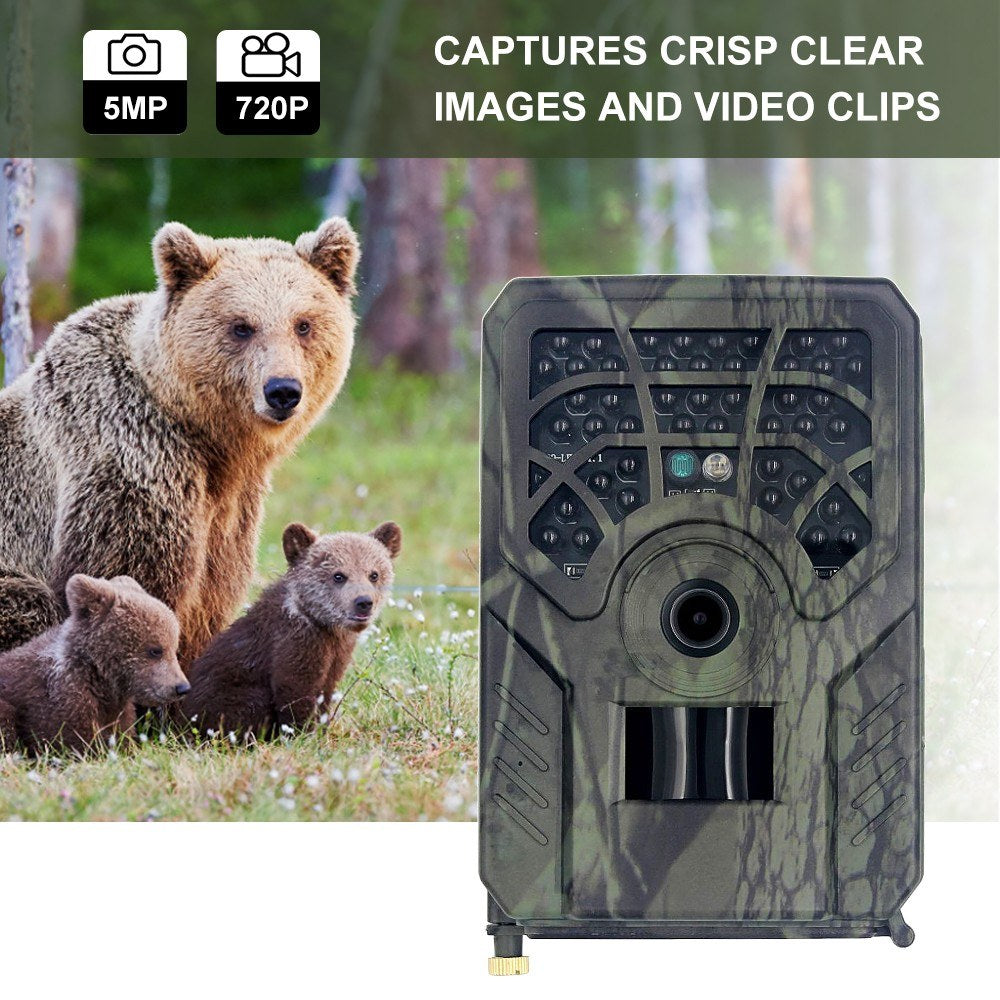 720P 5MP Trail- & Wildkamera - Bewegungsmelder Jagd- & Wildbeobachtung mit 46 LEDs Nachtsicht, IP54 Wasserdicht für den Außeneinsatz