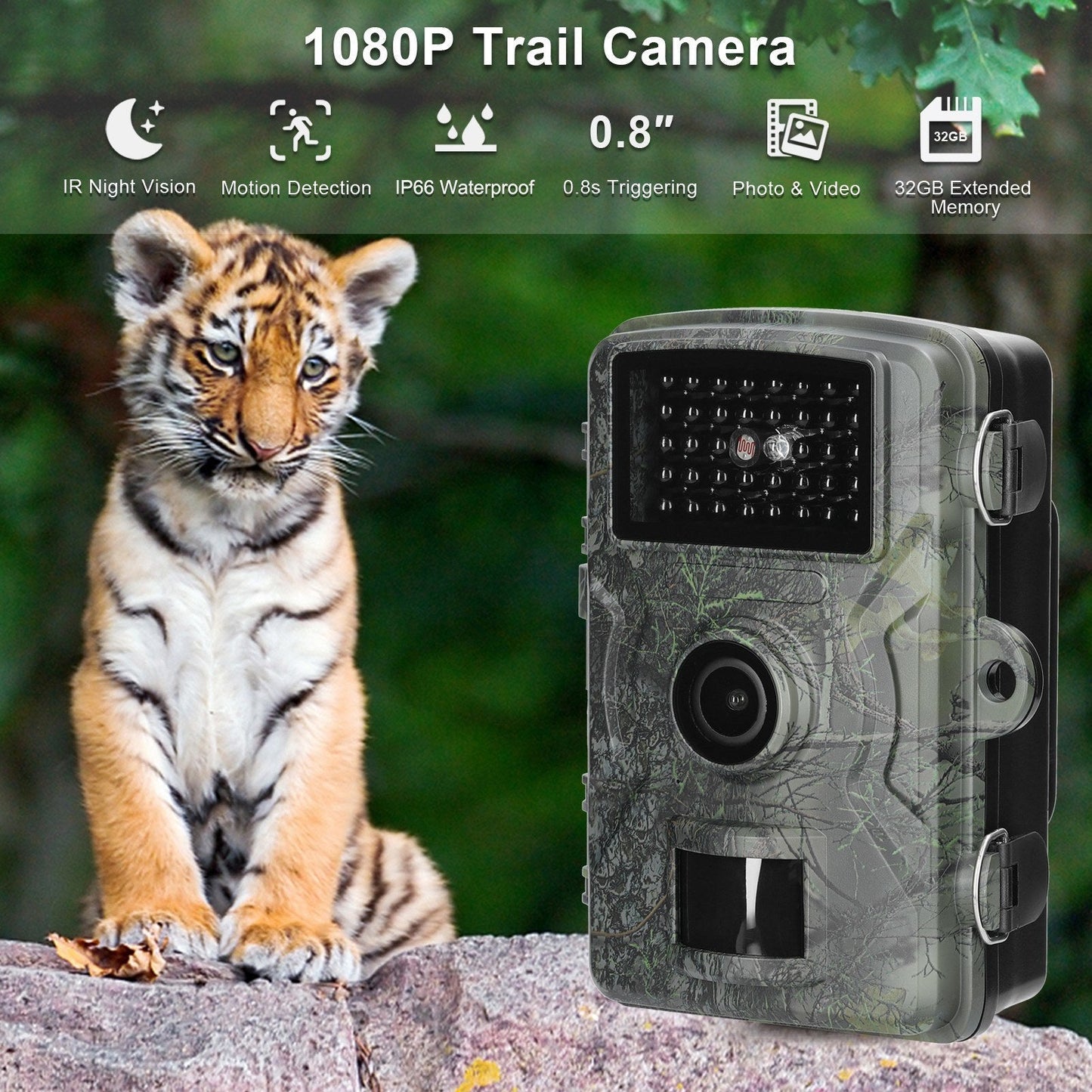 16MP 1080P Tragbare Outdoor-Fotofalle zur Tierbeobachtung