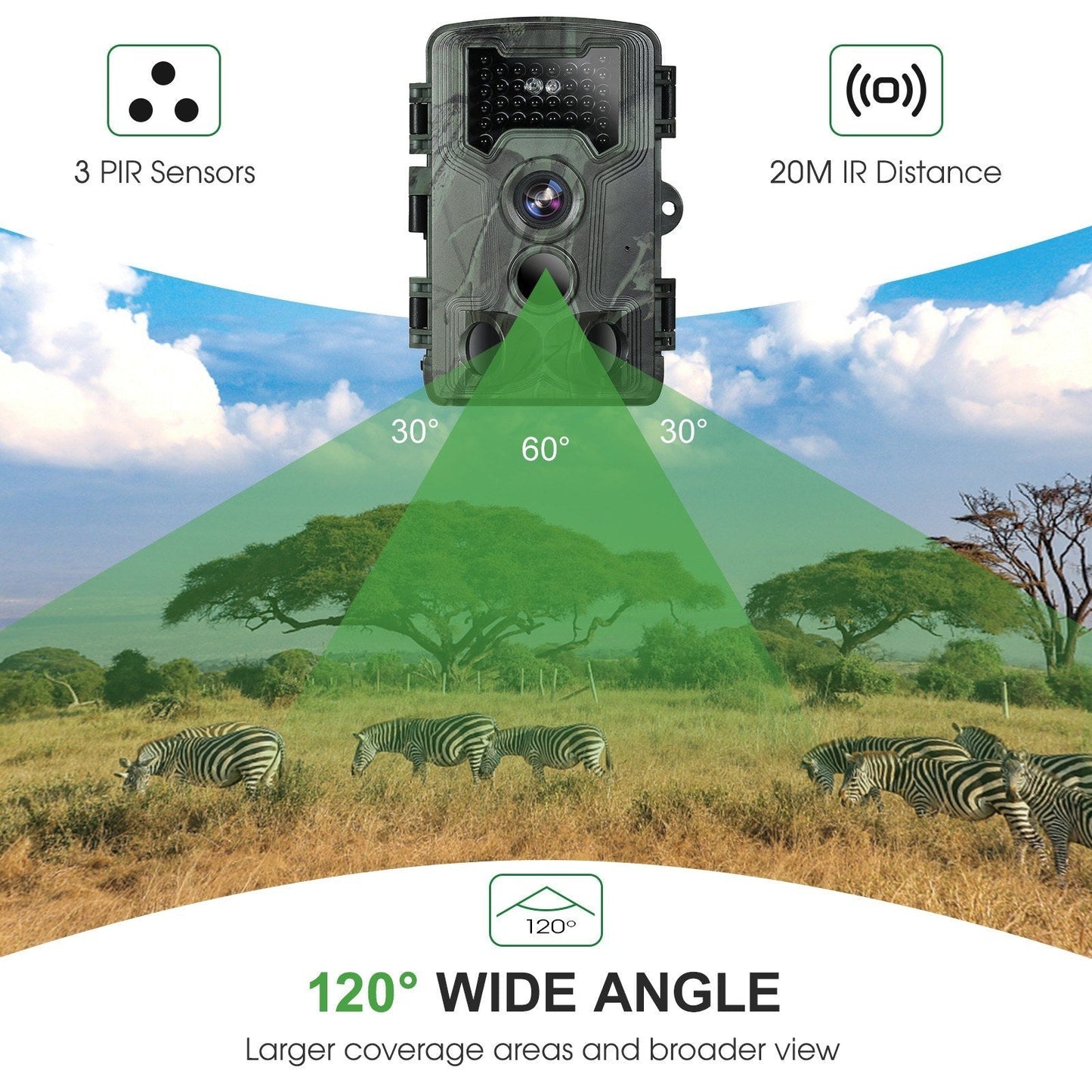 Wasserdichte 36MP 1080P Infrarot-Nachtsicht-Fotofalle mit Bewegungserkennung