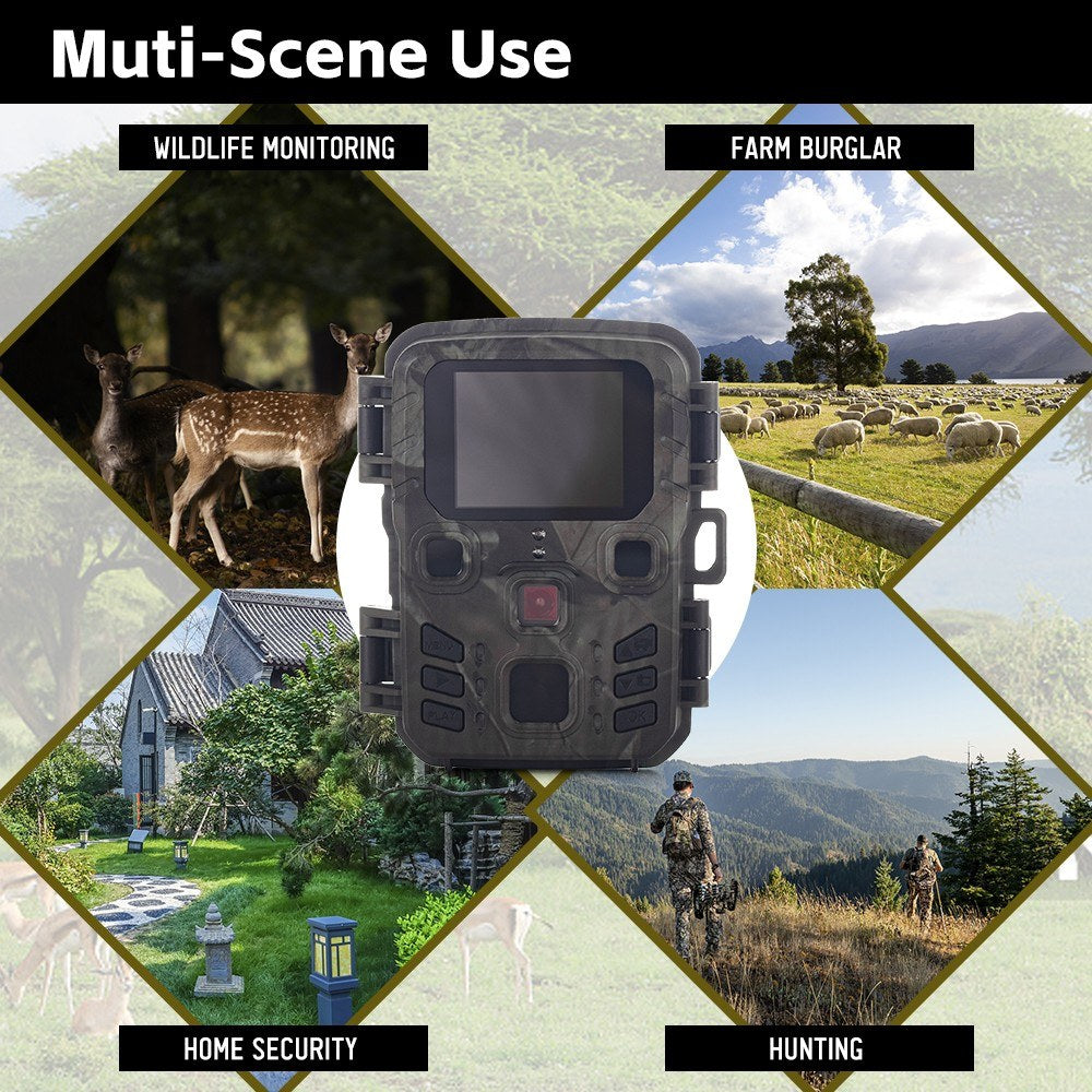 24MP 1080P Mini-Infrarot-Sp trailkamera - Bewegungsaktiviert, Nachtsicht, 0,3S Auslöser, Wasserdichtes Jagen