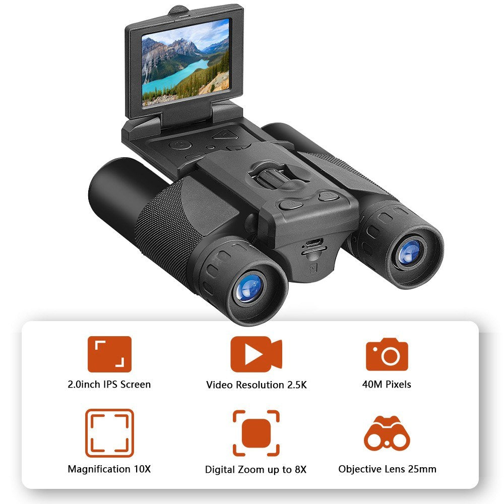 Frendorf | 2,5K Video Digitalkamera Ferngläser mit 8-fachem Zoom, 40MP Foto & 2,0 LCD für Vogelbeobachtung, Jagd, Camping, Outdoor-Aktivitäten, Sicherheit, Suche & Rettung