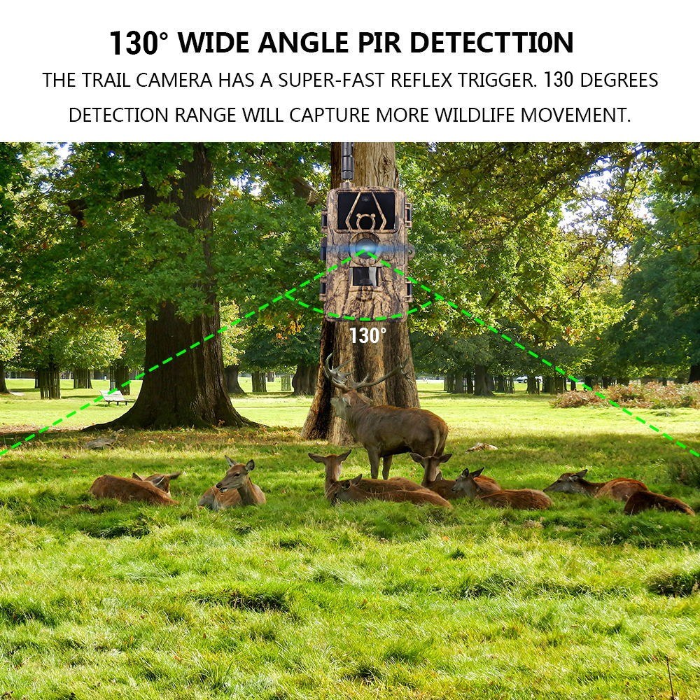 8K Trail Cam 60MP Fotos | Nachtsicht Bewegungsmelder | Wasserfeste Wildkamera für Jagd & Haussicherheit | 4G EU-Version mit SIM & Antenne