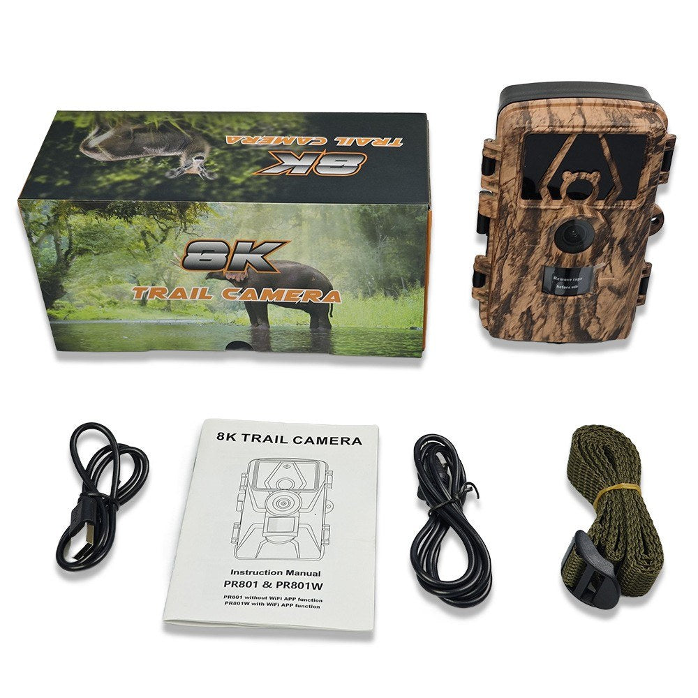 8K Trail Cam 60MP Fotos | Nachtsicht Bewegungsmelder | Wasserfeste Wildkamera für Jagd & Haussicherheit | 4G EU-Version mit SIM & Antenne