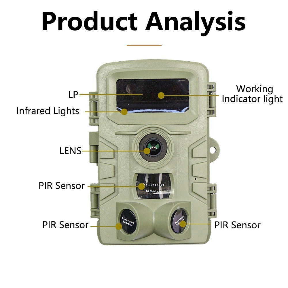 4K 48MP Jagdkamera mit 2.0 LCD, 46 LED Infrarot Nachtsicht, 0.3-0.6s Auslöser, 120° PIR Sensor