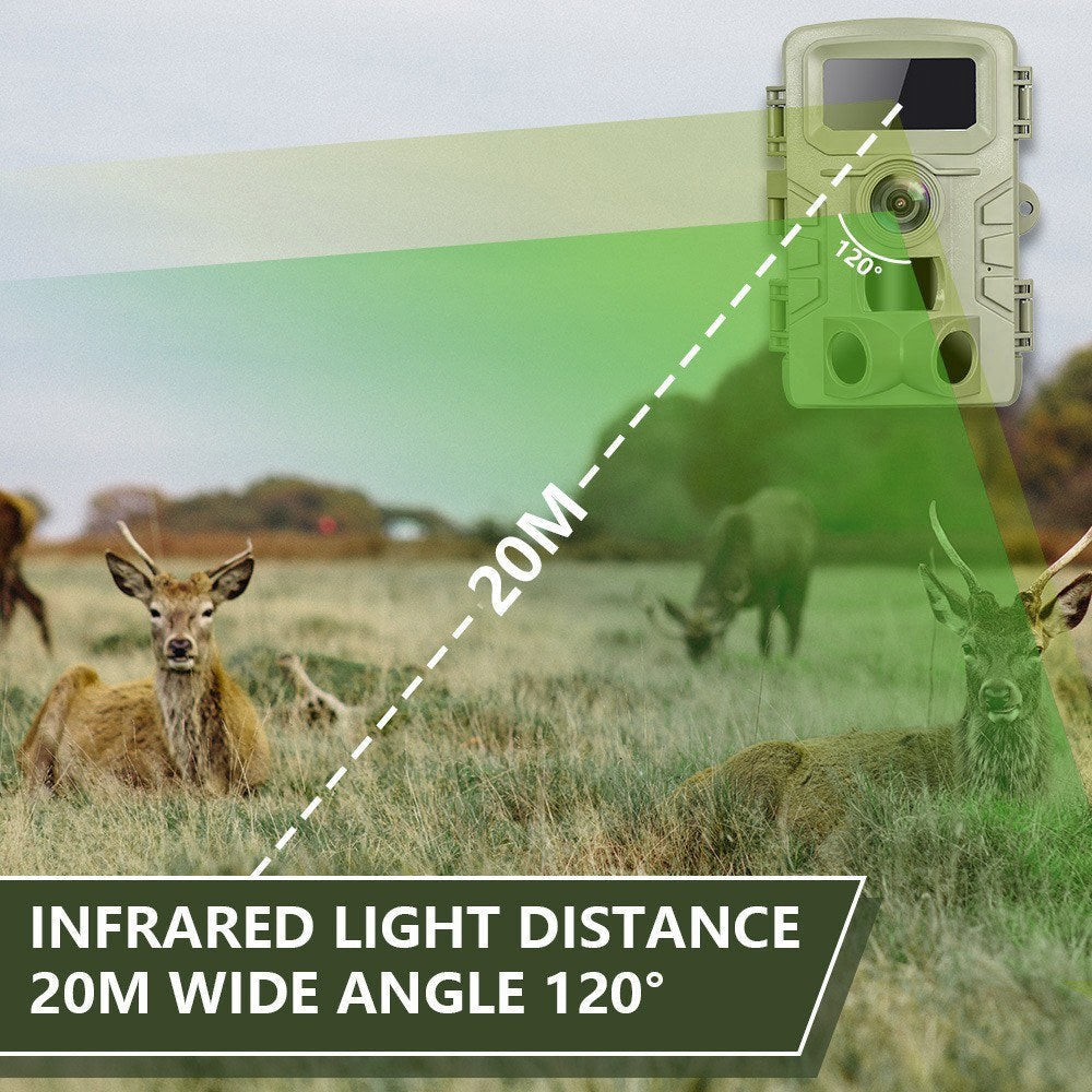 4K 48MP Jagdkamera mit 2.0 LCD, 46 LED Infrarot Nachtsicht, 0.3-0.6s Auslöser, 120° PIR Sensor