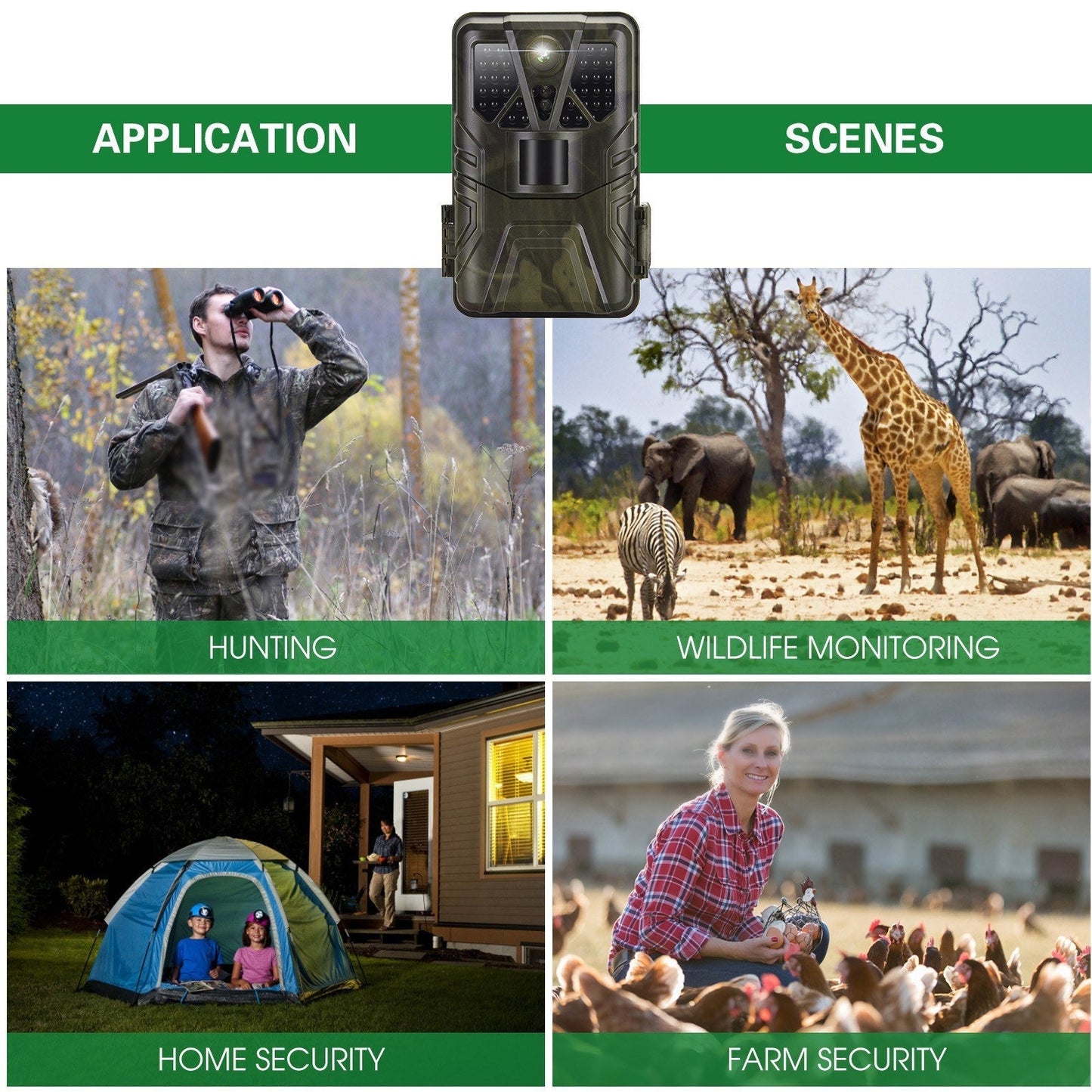 4K WLAN Trail-Kamera 36MP, App-gesteuerte Jagdkamera mit 20m Nachtsicht, 120° PIR-Erkennung, IP65 wasserdicht, verbesserter 5MP Sensor