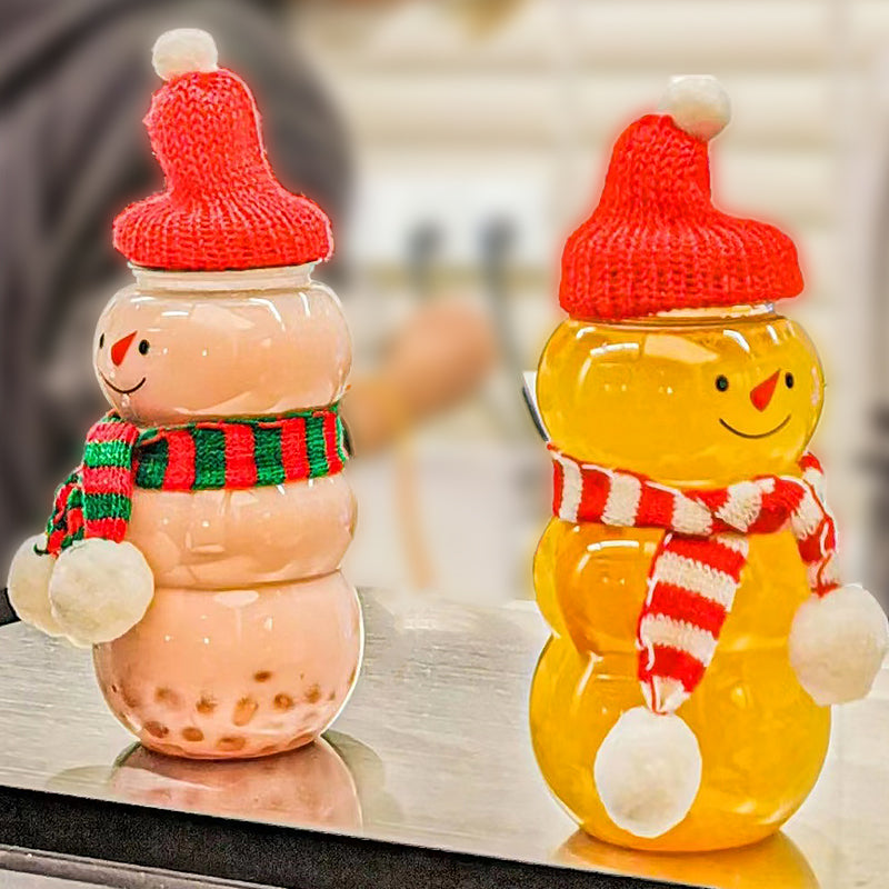 Frendorf | 10 Stück Weihnachts-Schneemann-Flaschen mit Deckel