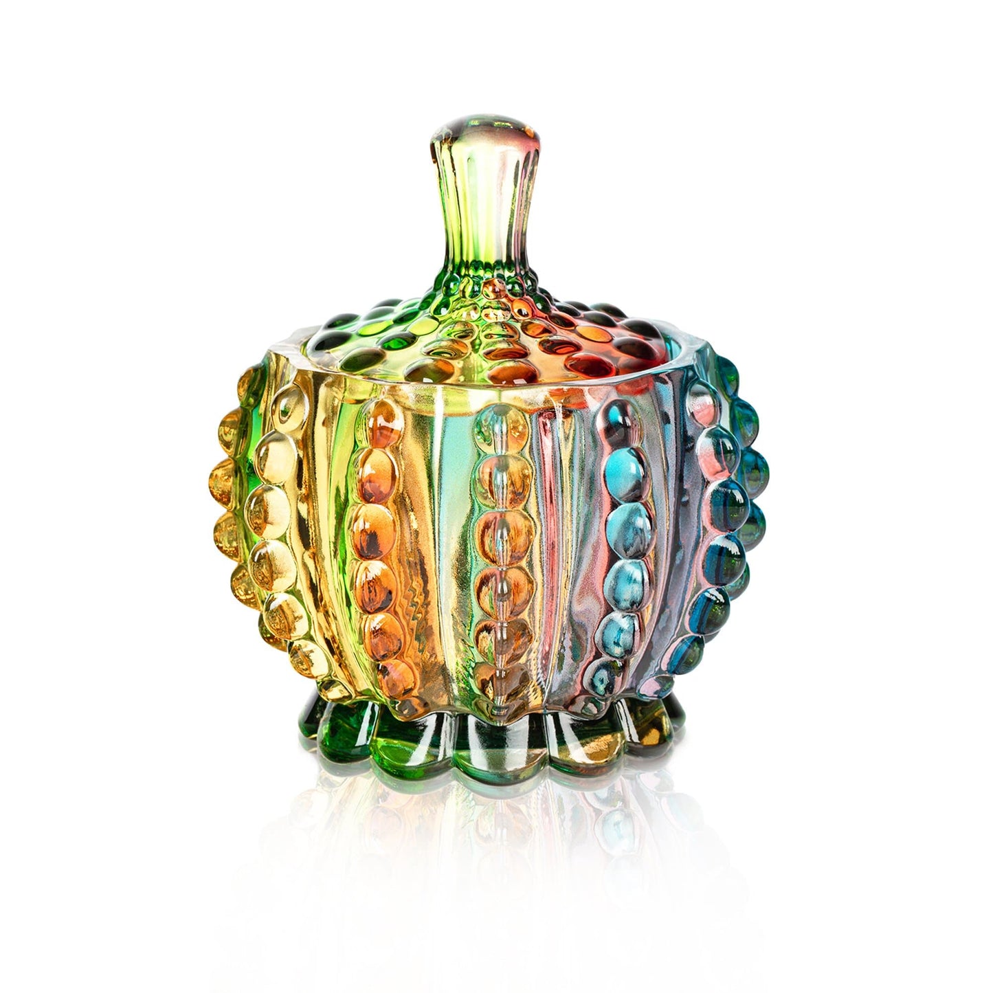 Iridescente Zuckerdose mit Deckel