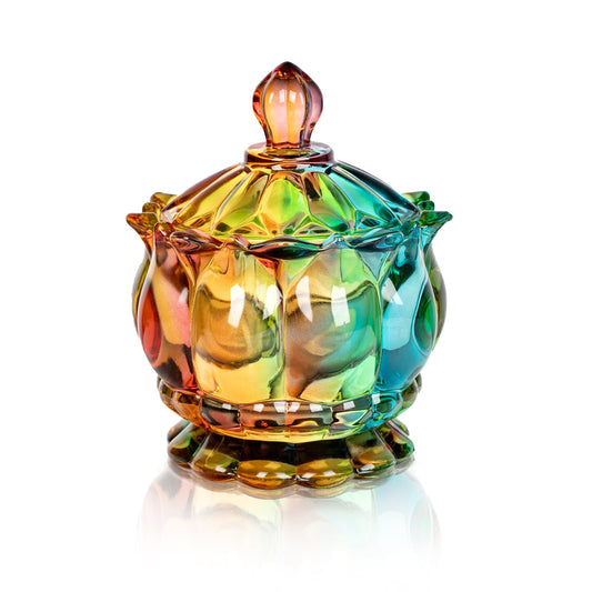 Iridescente Zuckerdose mit Deckel