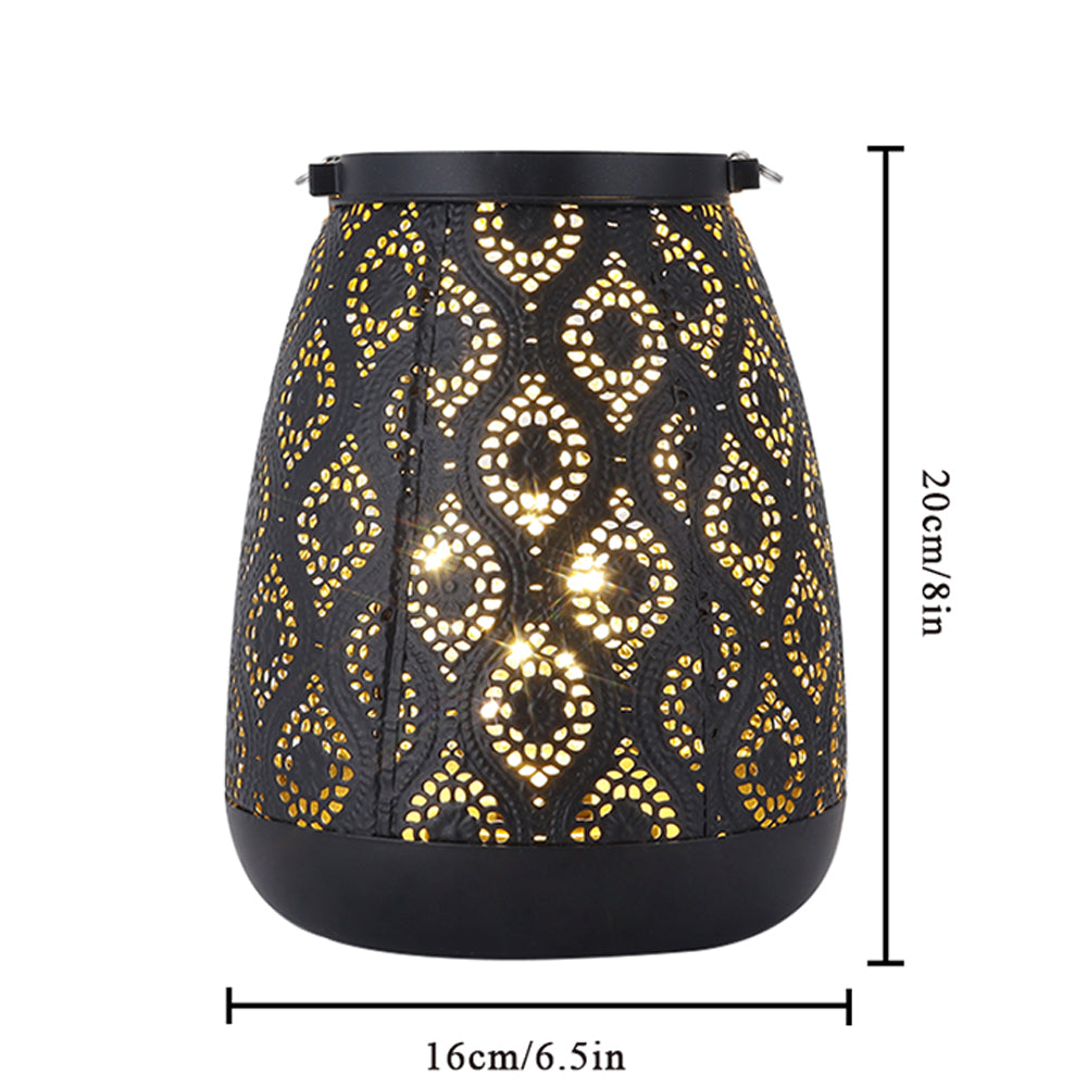 Marokkanischer Stil Black Metal Batterie Betriebene Tischlampe - Schnurlose Lampe