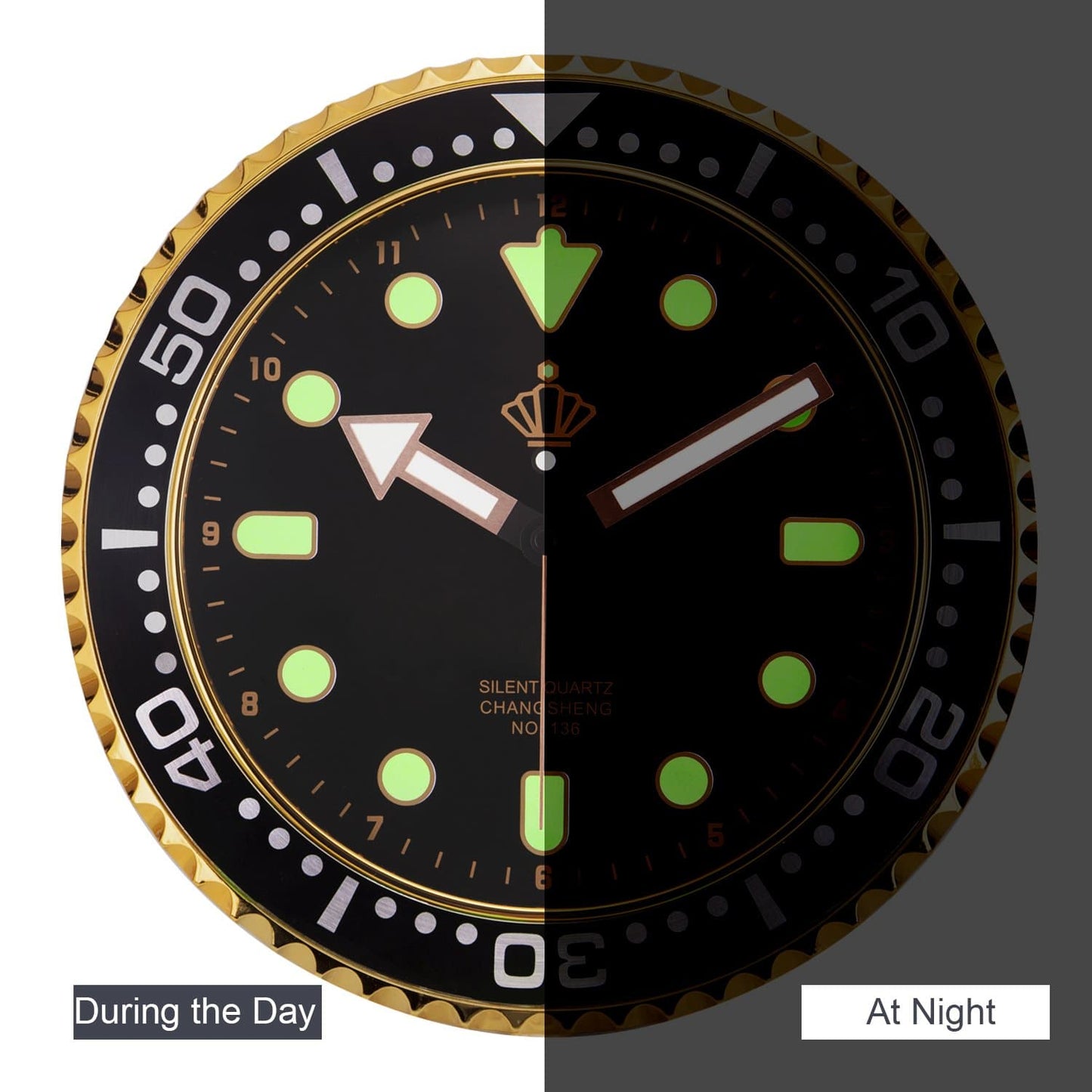 Stille Leuchtende Wanduhr