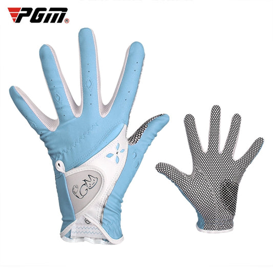 Frendorf | PGM Ein Paar Golf Rutschfeste PU Lederhandschuhe für Frauen (Farbe: Blau Größe: 18)