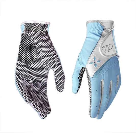 Frendorf | PGM Ein Paar Golf Rutschfeste PU Lederhandschuhe für Frauen (Farbe: Blau Größe: 18)